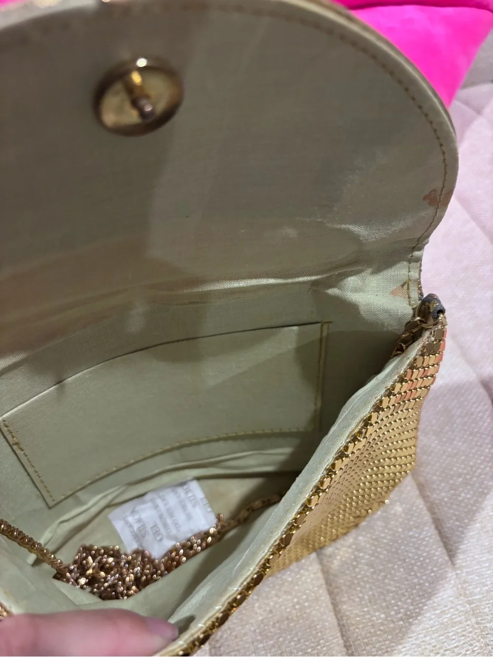 Vintage Gold Sequin Evening Clutch with Tassel